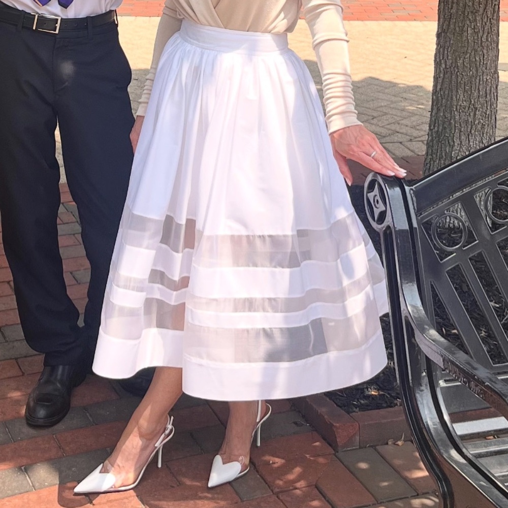 White midi skirt